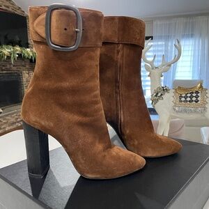 Saint Laurent Joplin 105 Suede Booties